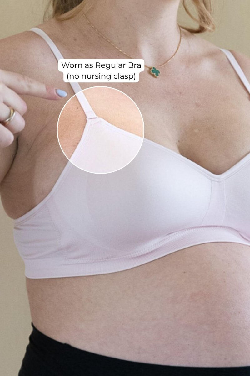 Stages Seamless Everyday Bra to Nursing Bra | Ballet Slipper - Fixed Pads - Simple Wishes