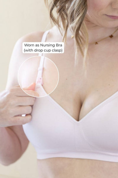 Stages Seamless Everyday Bra to Nursing Bra | Ballet Slipper - Fixed Pads - Simple Wishes