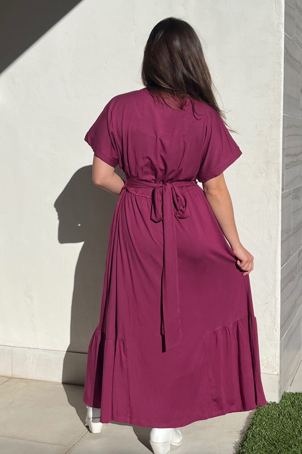 Stela Nursing Dress - Sangria - Simple Wishes