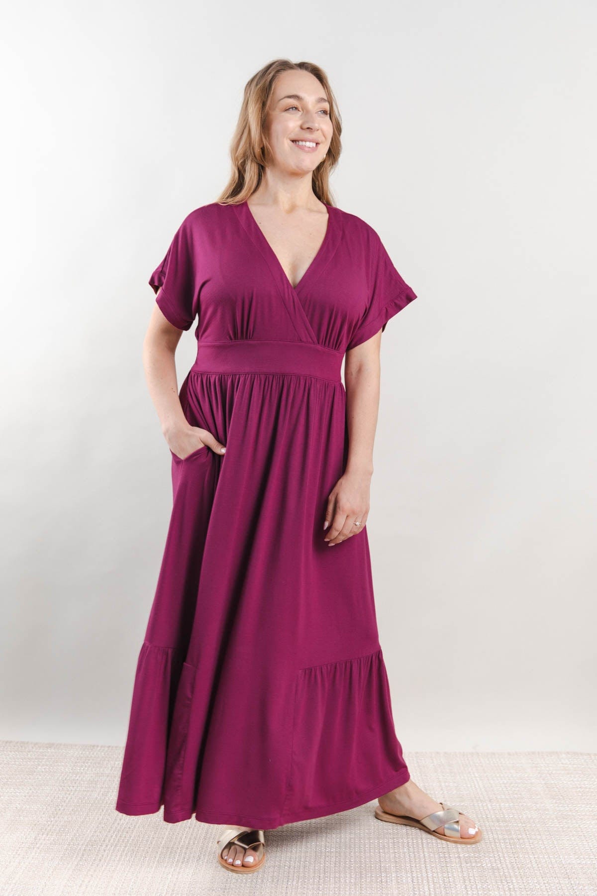 Stela Nursing Dress | Sangria Sangria / Small By Simple Wishes Stela Nursing Dress | Sangria Sangria / Small By Simple Wishes