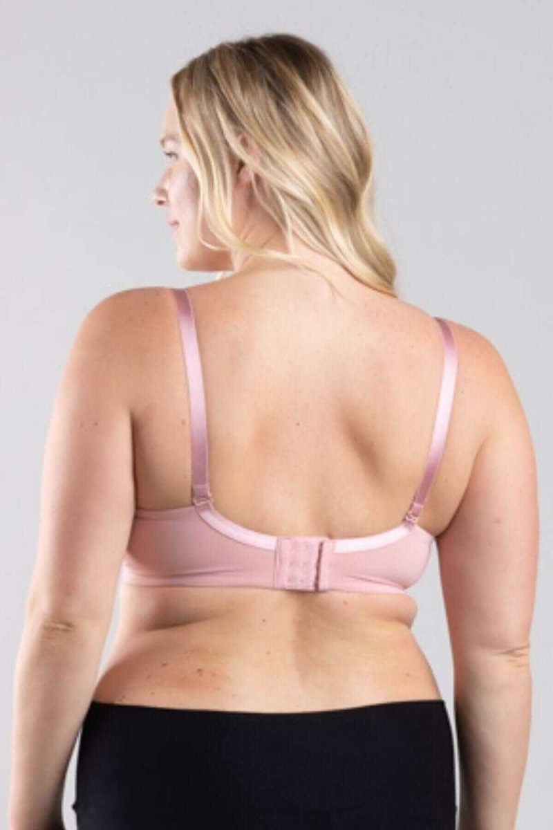 SuperMom™ Fixed Padding Nursing And Pumping T-Shirt Bra | Rose Pink - 30 - Simple Wishes