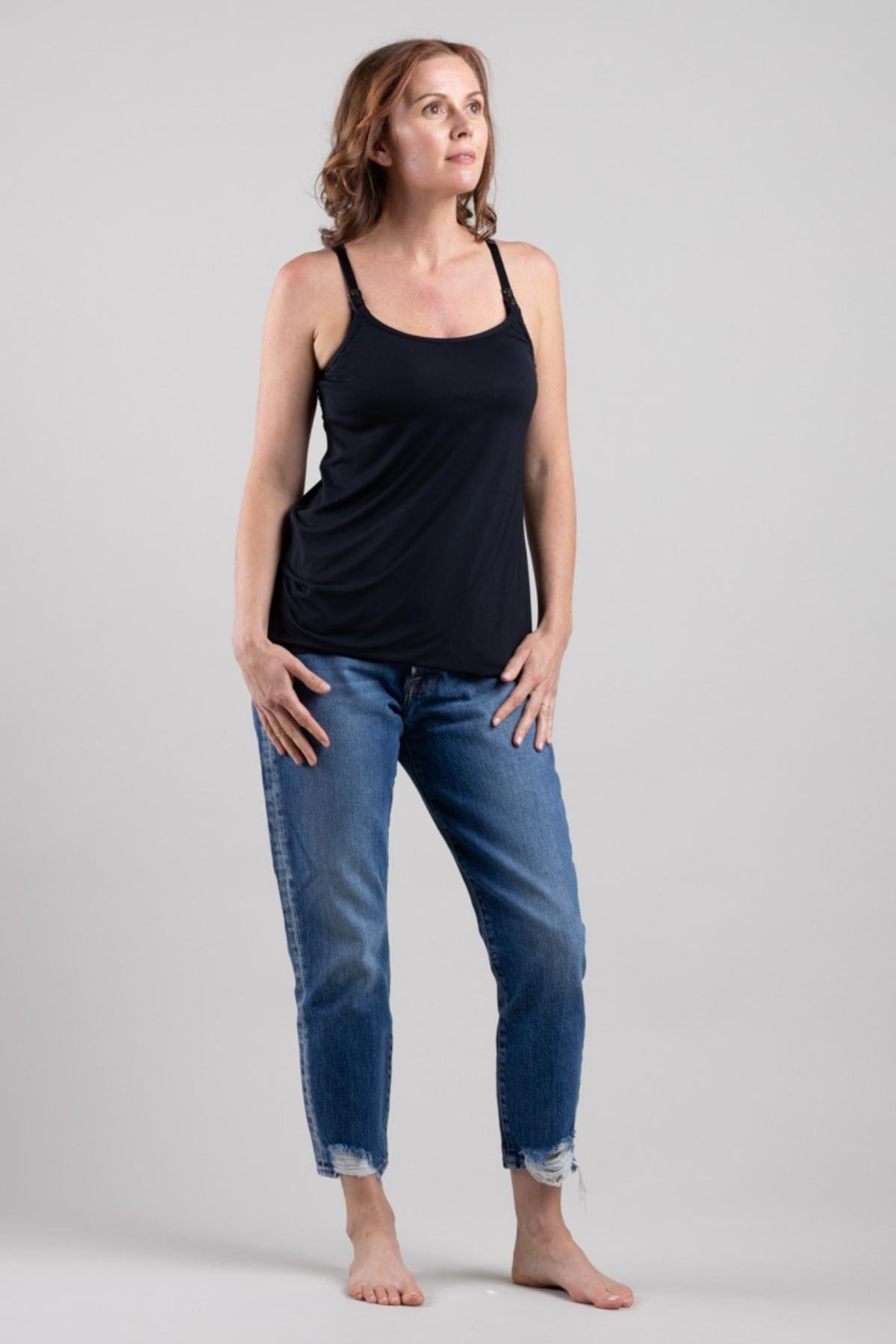 SuperMom™ Nursing &amp; Pumping Tank - Black - Simple Wishes