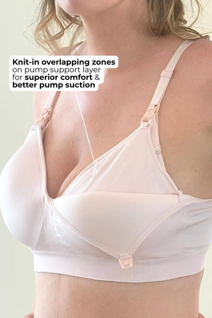 SuperMom® Silhouette Nursing &amp; Pumping Seamless Bra - Fixed Pads - Simple Wishes