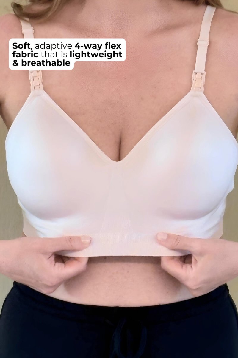 SuperMom® Silhouette Nursing &amp; Pumping Seamless Bra - Fixed Pads - Simple Wishes