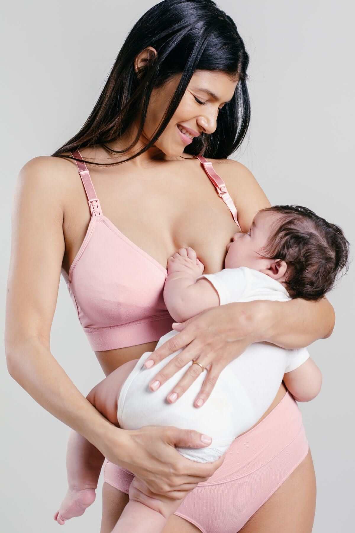 SuperMom™ Skin - to - Skin Nursing And Pumping Bralette - Rose Pink - Simple Wishes