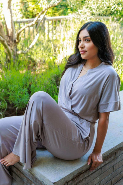 Suzanne Jersey Nursing Jumpsuit - Lavender - Simple Wishes