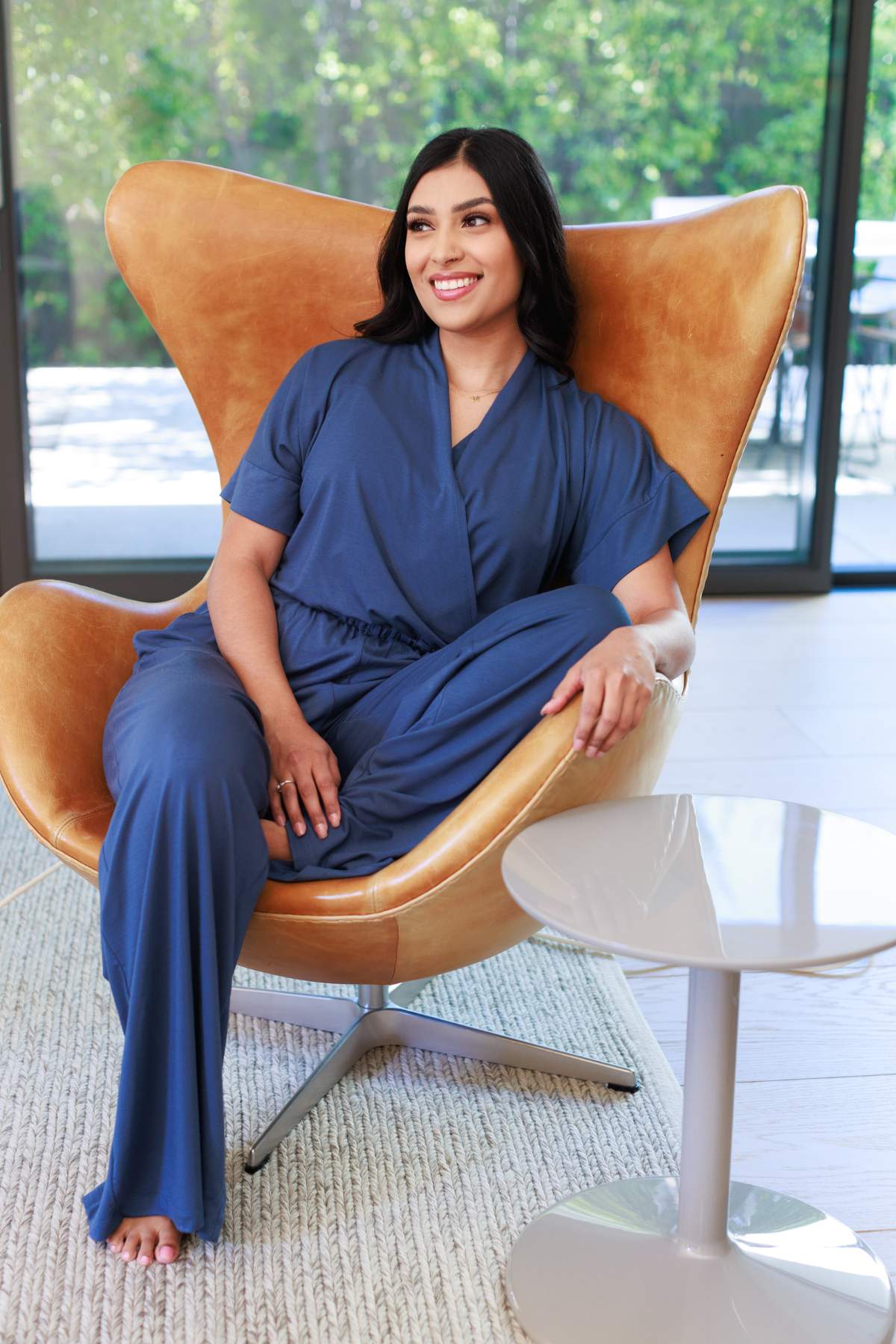 Suzanne Jersey Nursing Jumpsuit | Dark Denim Simple Wishes