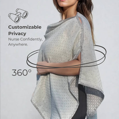 The Haven™ 100% Cotton 7 - in - 1 Nursing Cover - Dark/Light Grey Dots | Reversible - Simple Wishes