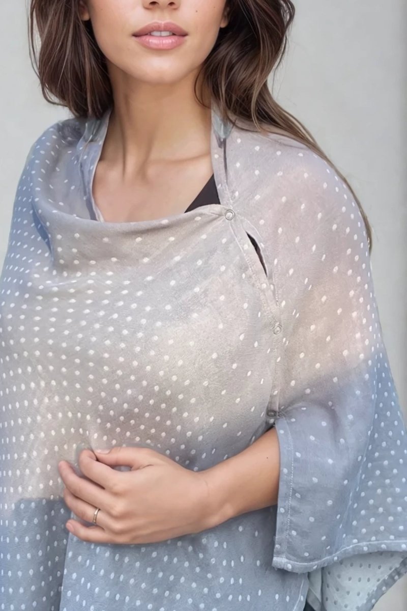 The Haven™ 100% Cotton Nursing Cover - Dark/Light Grey Dots | Reversible - Simple Wishes