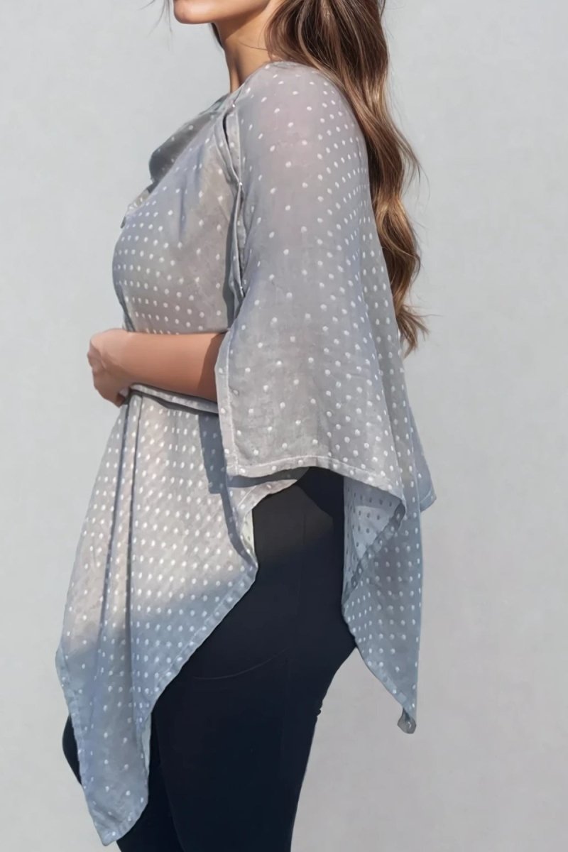 The Haven™ 100% Cotton Nursing Cover - Dark/Light Grey Dots | Reversible - Simple Wishes