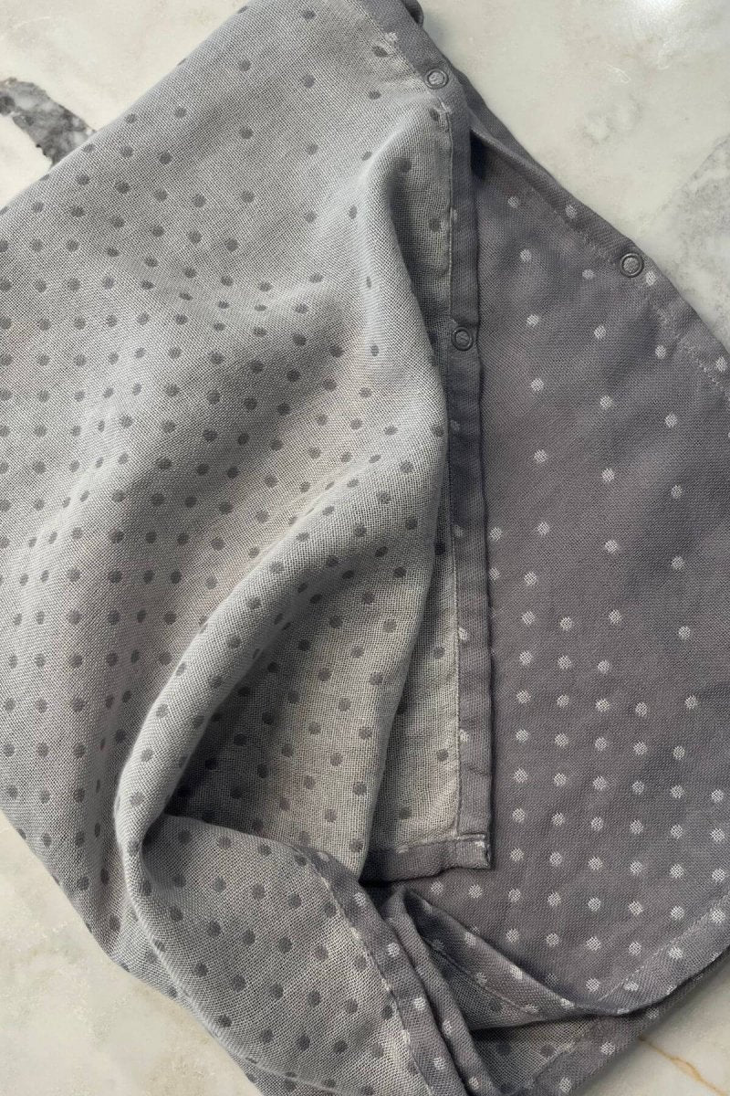 The Haven Reversible Nursing Cover - Dark/Light Grey Dots | Reversible - Simple Wishes