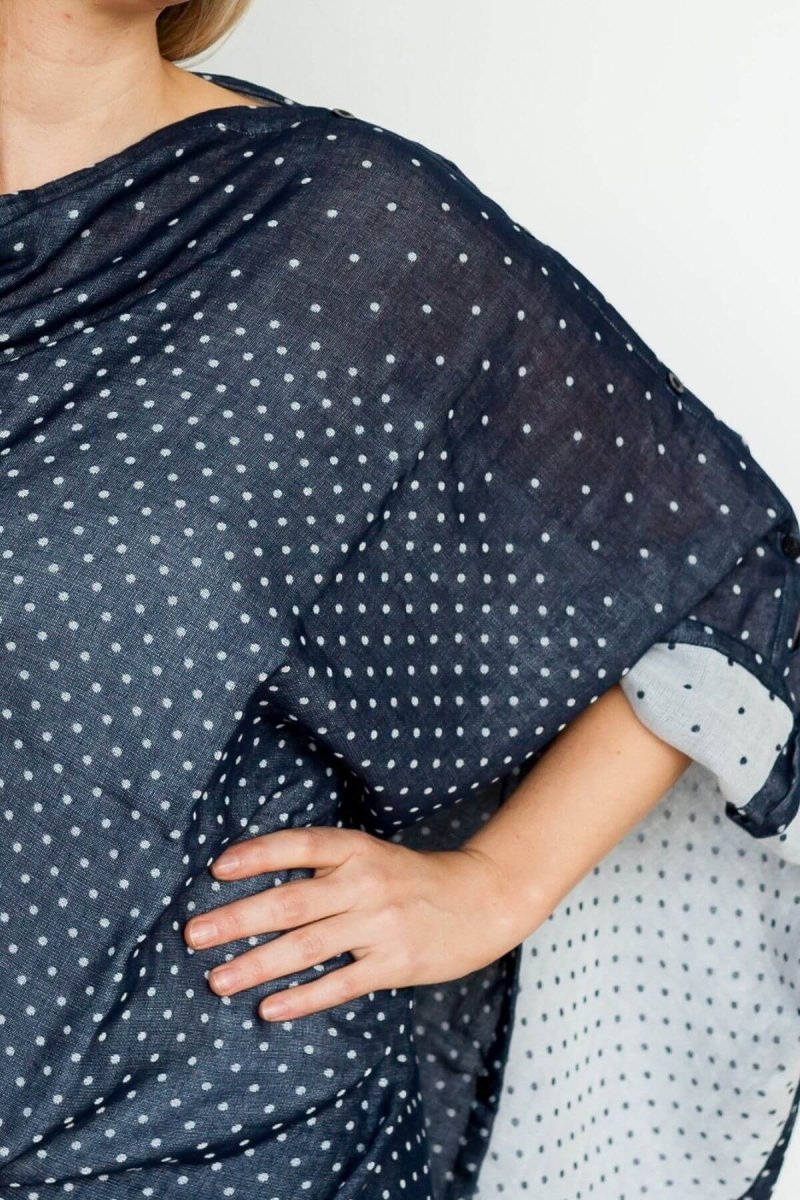 The Haven Reversible Nursing Cover - Navy/Gray Dots | Reversible - Simple Wishes