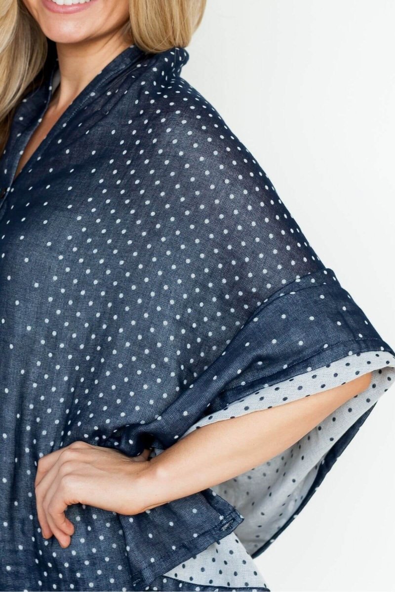 The Haven Reversible Nursing Cover - Navy/Gray Dots | Reversible - Simple Wishes