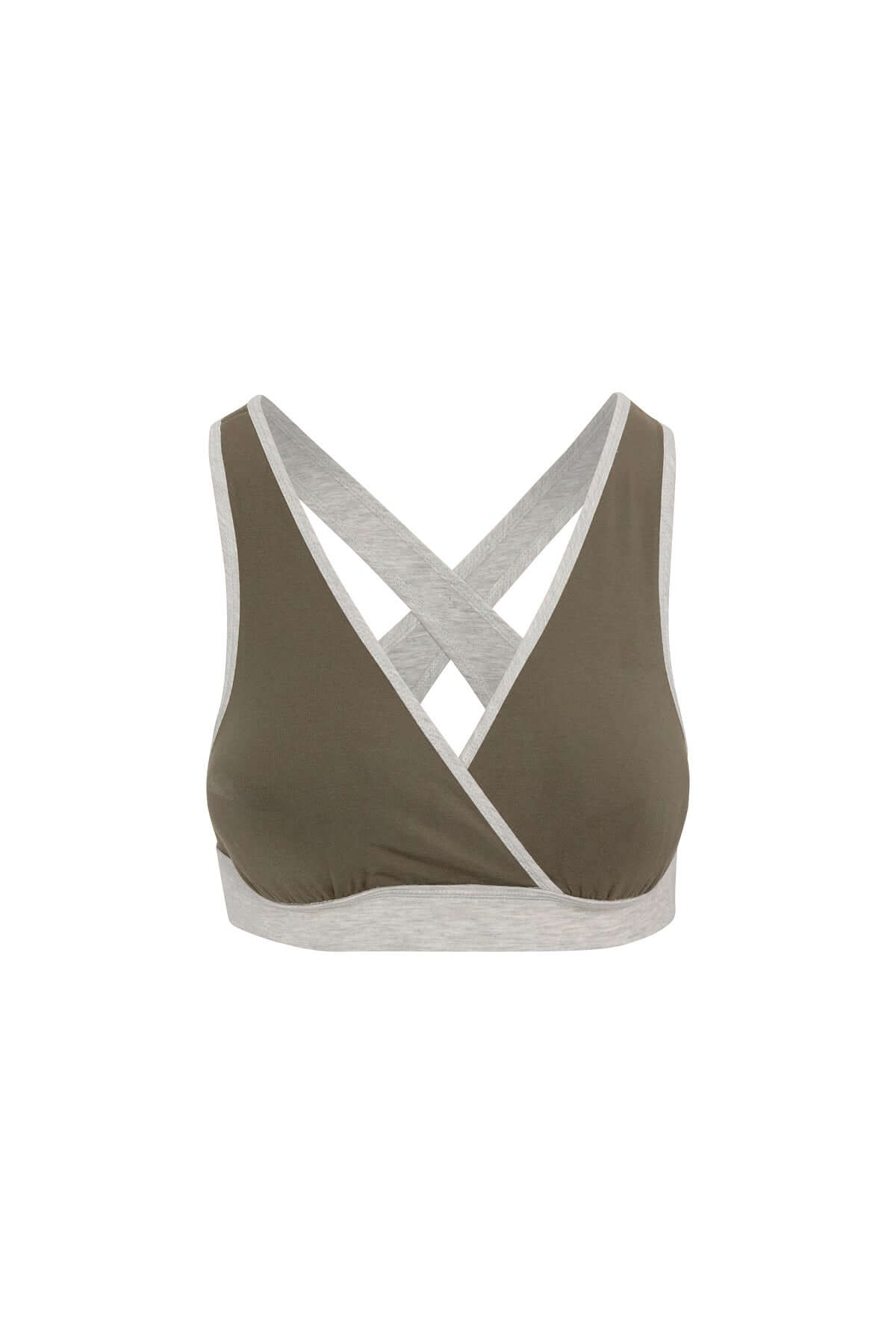 Undercover Reversible Sleep Nursing Bra - Light Heather Gray/Olive Green - Simple Wishes