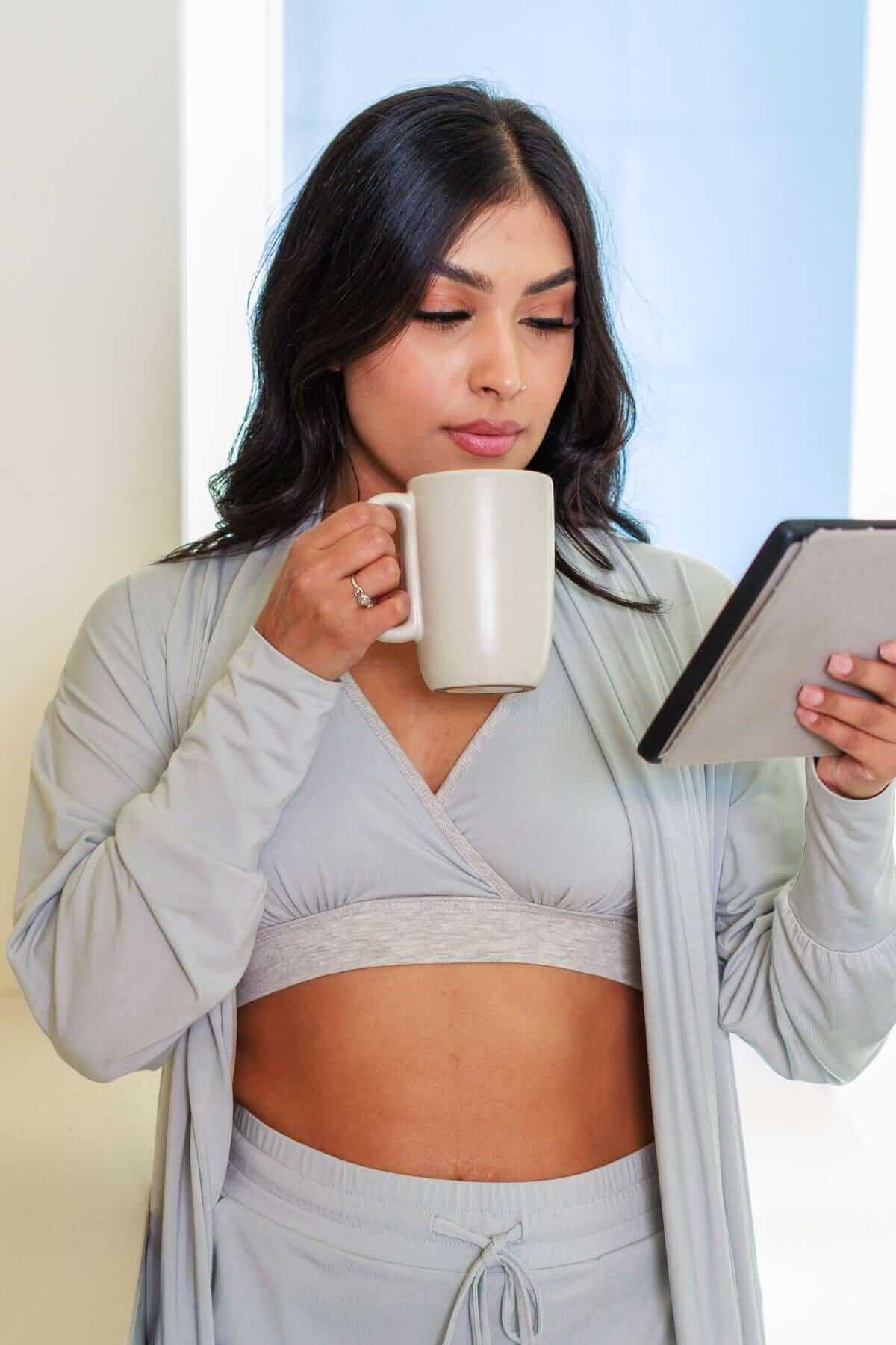 Undercover Reversible Sleep Nursing Bra - Light Heather Gray/Ether - Simple Wishes#color_Ether-Light-Heather-Gray