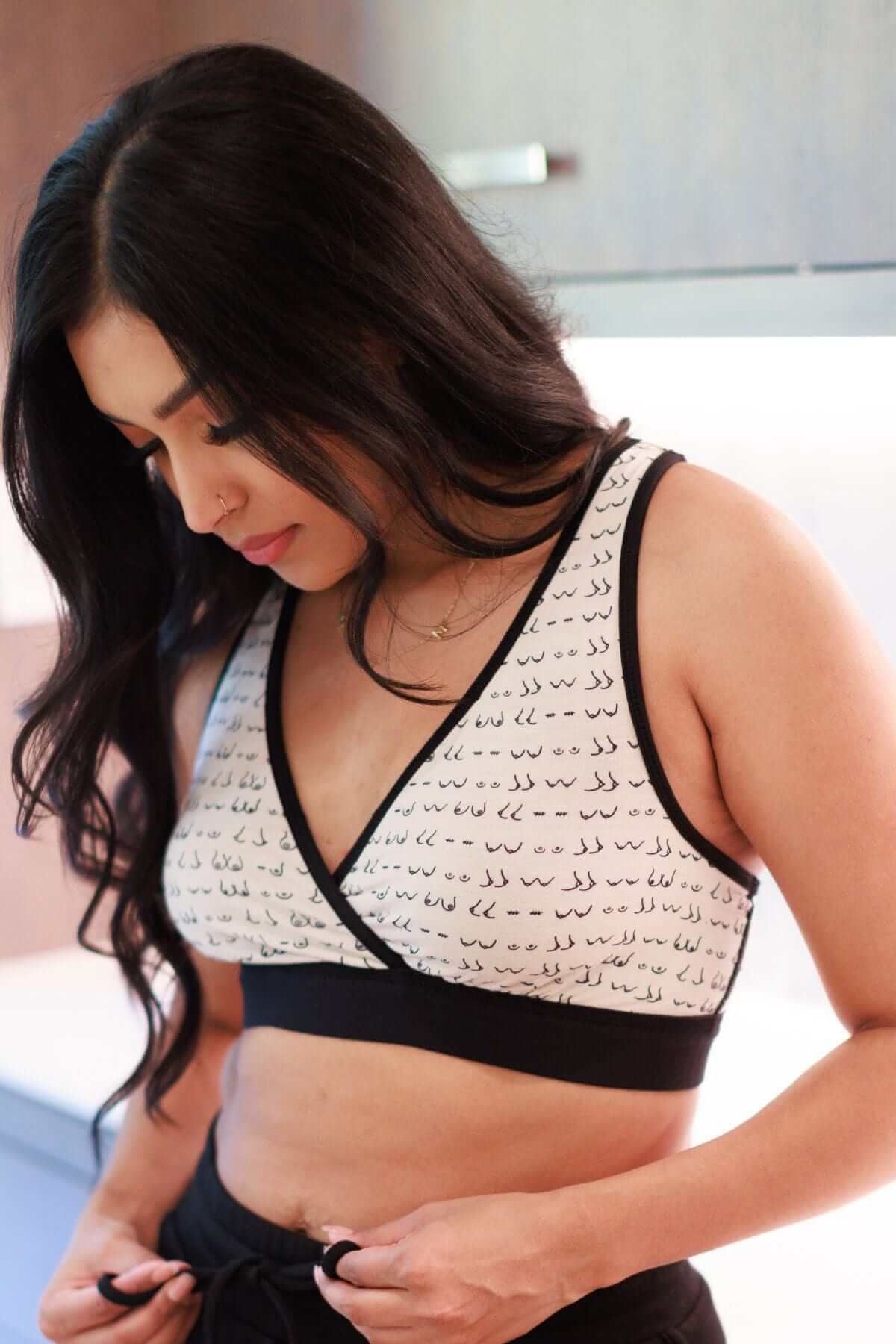 Undercover Reversible Sleep Nursing Bra - Black/Boob Print - Simple Wishes