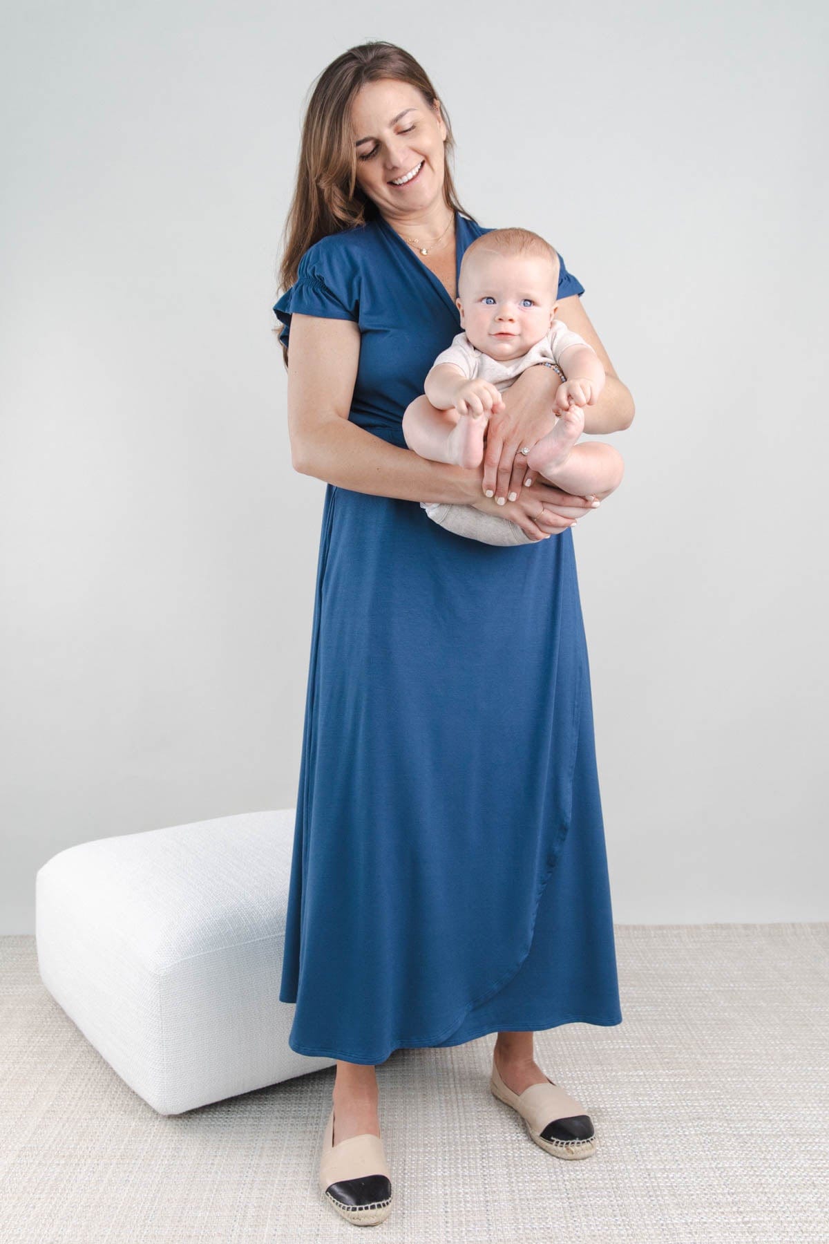 Vivian Nursing Dress - Dark Denim - Simple Wishes