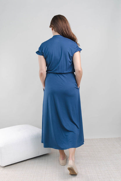 Vivian Nursing Dress - Dark Denim - Simple Wishes