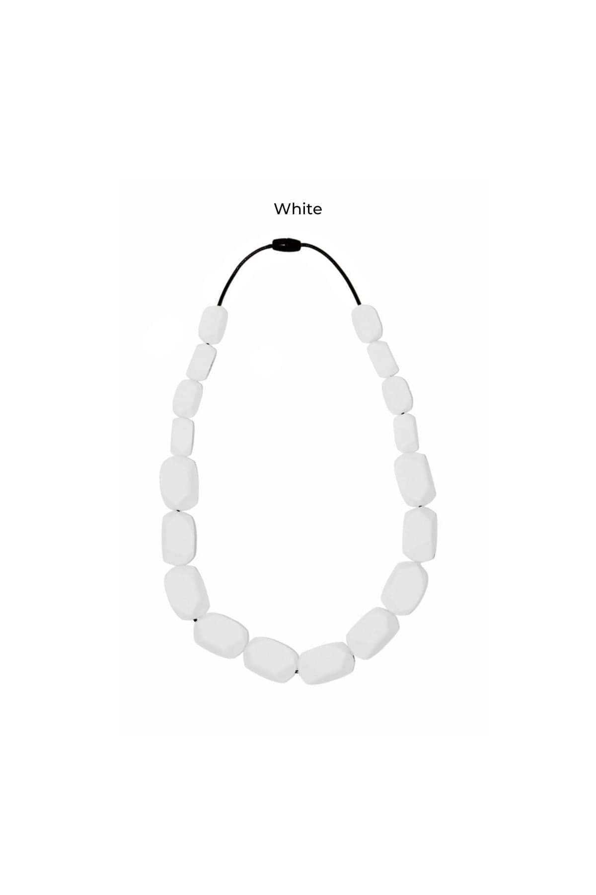 Wilma Rocks Teething Necklace - White - Simple Wishes