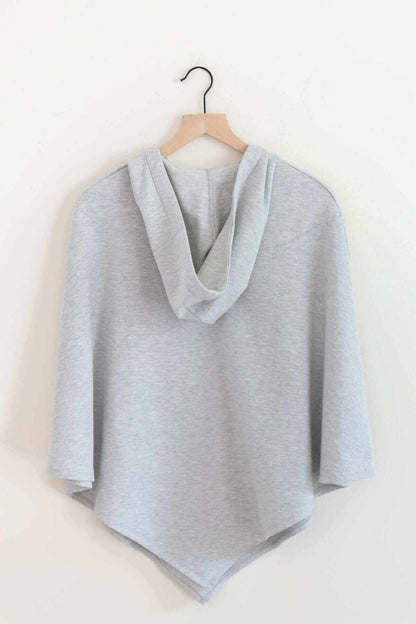 Zoe Fleece Nursing Cover Poncho - Light Heather Gray - Simple Wishes