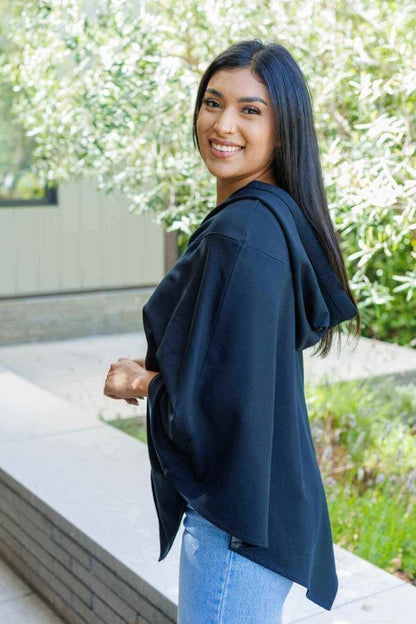 Zoe Fleece Nursing Cover Poncho - Midnight - Simple Wishes